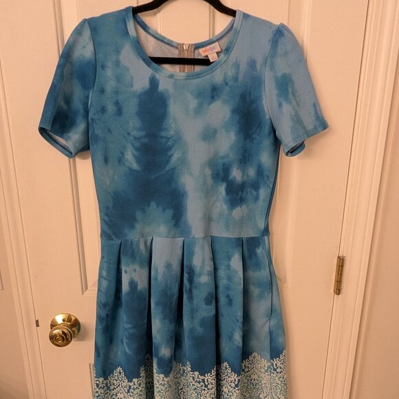 LuLaRoe Large Amelia Icicle Blue Unicorn - Picture 1 of 4